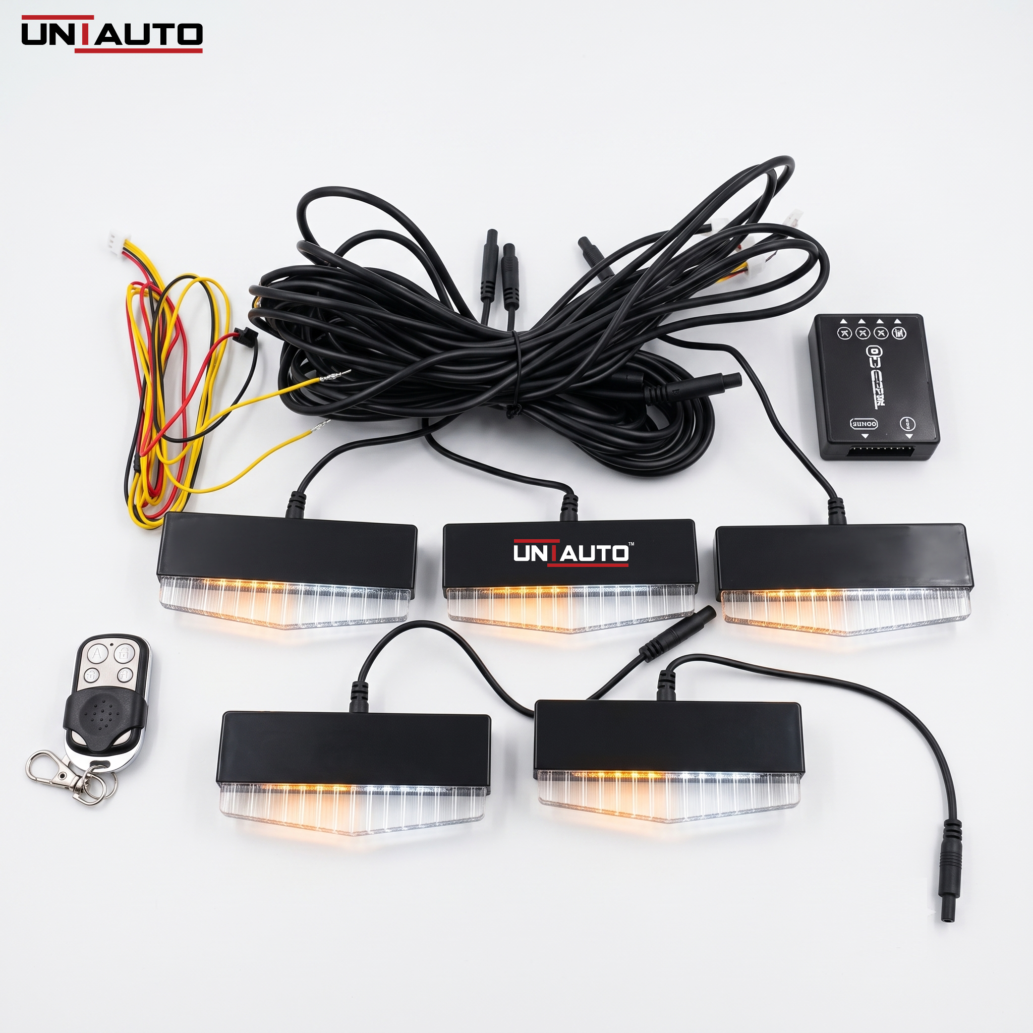 Imported UFO Roof Lights Set of 5 – Premium LED Lighting for Off-Road Adventures (3 Amber, 2 White)