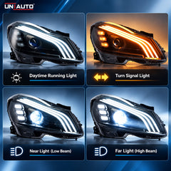 Mercedes C-Class W204 S-Class Style LED Headlights | UNIAUTO | Dynamic Turn Indicators I Expecting Delivery 20-25 days.