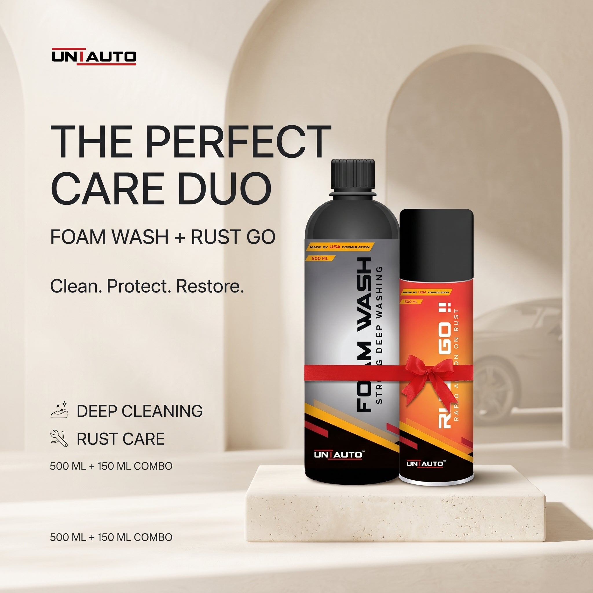 Combo Pack of Foam Wash 500ml and Rust Go 150 ml