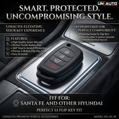 UNIAUTO High Quality Smart Silicone Key Cover For Hyundai Santa Fe Flip (4 button) (KC-01)