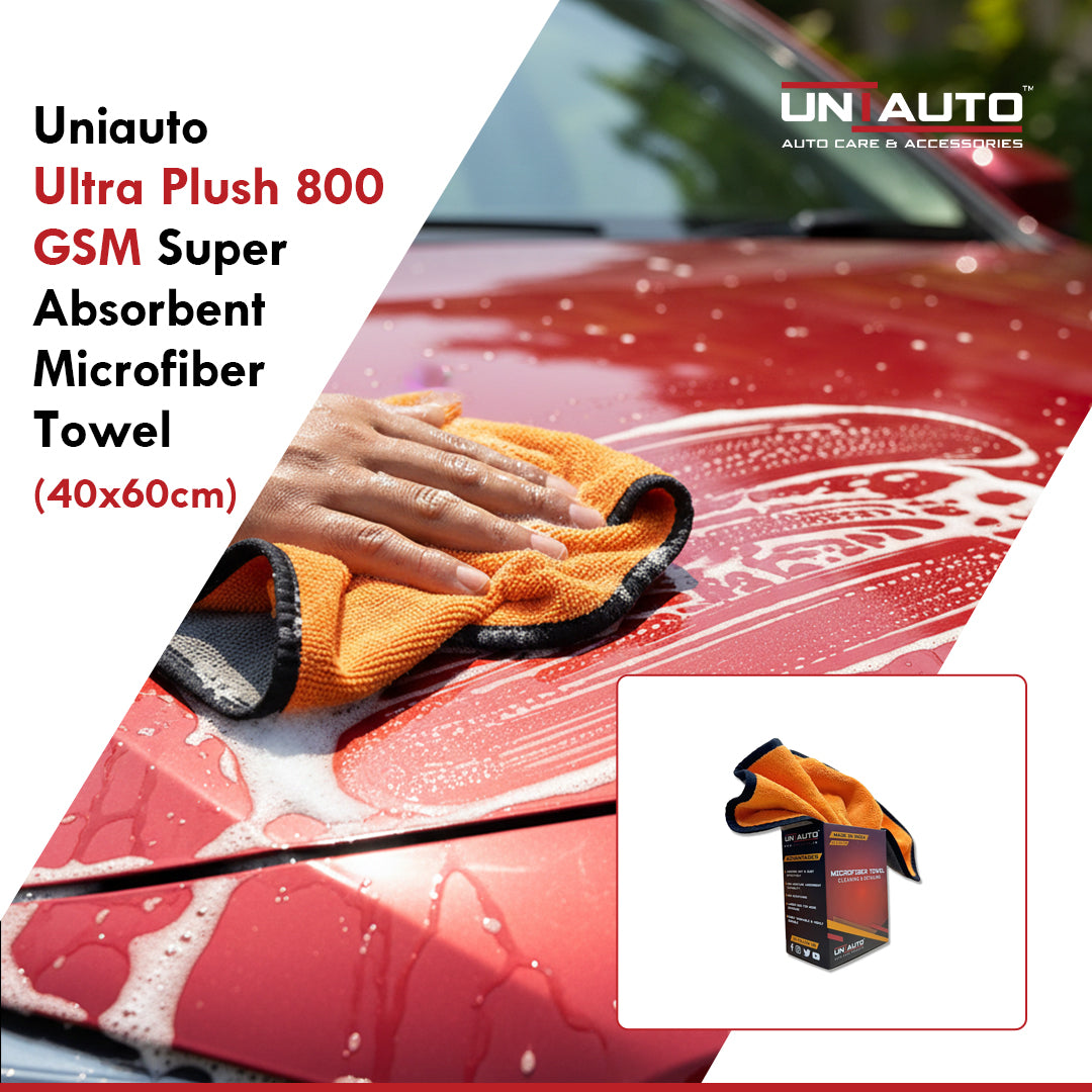 Uniauto Ultra Plush 800 GSM Super Absorbent Microfiber Towel (40x60cm) – Premium Soft & Quick-Dry