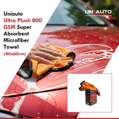 Uniauto Ultra Plush 800 GSM Super Absorbent Microfiber Towel (40x60cm) – Premium Soft & Quick-Dry