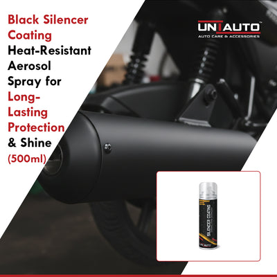 Uniauto Black Silencer Coating – Heat-Resistant Aerosol Spray for Long-Lasting Protection & Shine (500ml)
