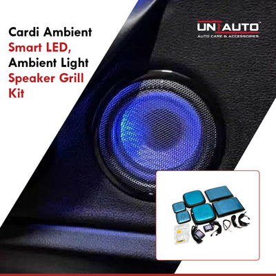Uniauto Cardi Ambient Smart LED, Ambient Light Speaker Grill Kit for Interior Car Lighting, Atmosphere Lamp K3/K4 Plus 7th Gen, 6-in-1, For THAR proper fit | With App control