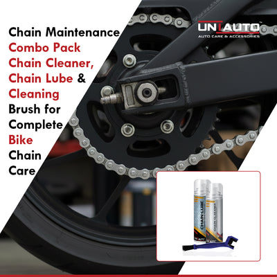 Uniauto Chain Maintenance Combo Pack – Chain Cleaner, Chain Lube & Cleaning Brush for Complete Bike Chain Care