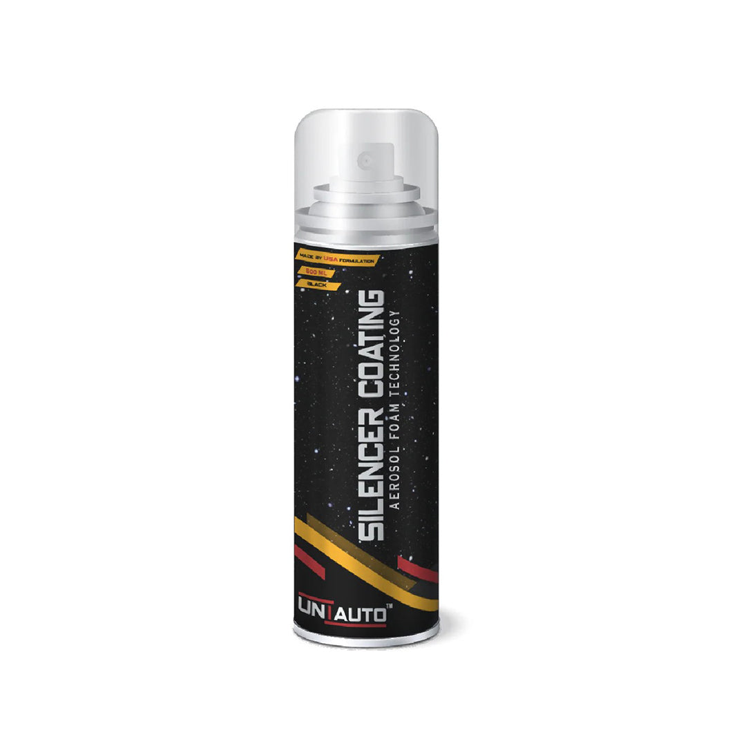 Uniauto Black Silencer Coating – Heat-Resistant Aerosol Spray for Long-Lasting Protection & Shine (500ml)
