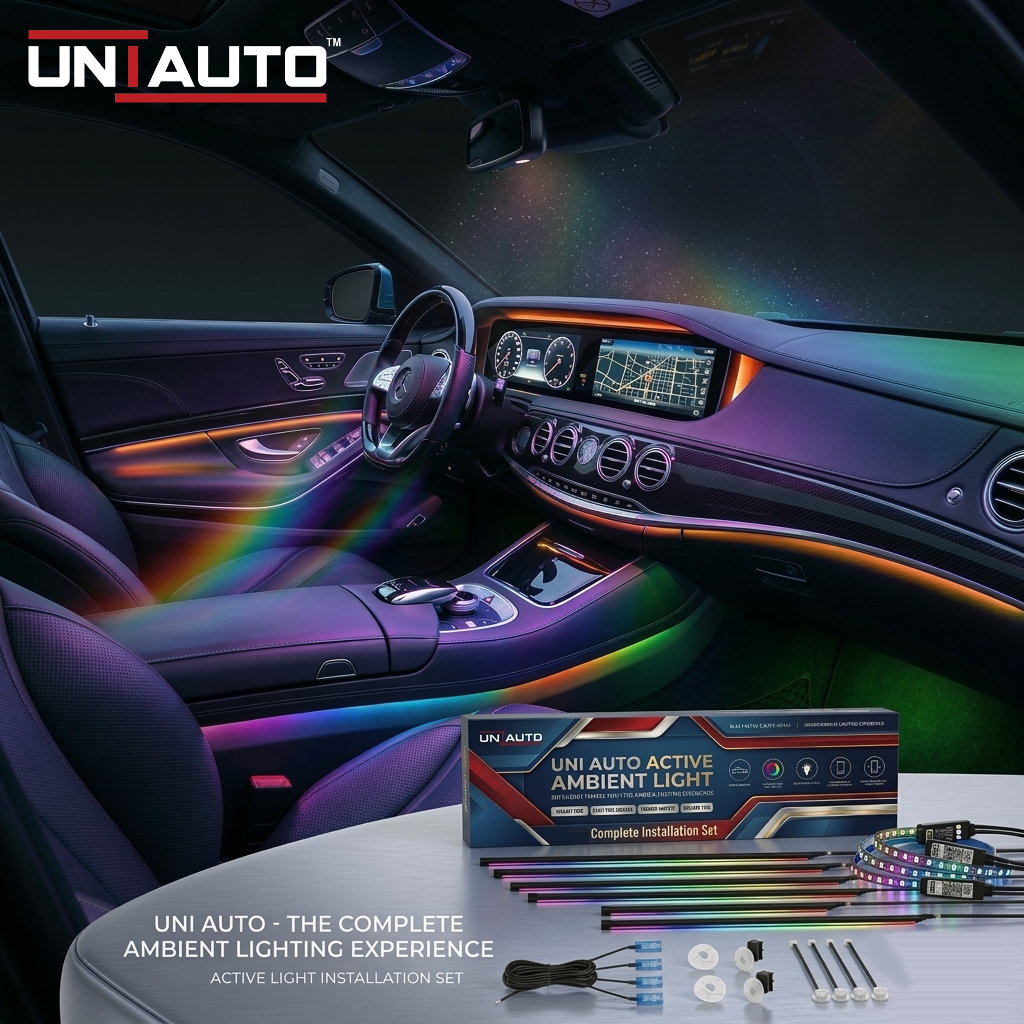 Uniauto Magic Colour Smart Universal Ambient Light – Multi-Color RGB Interior Lighting Kit for All Cars