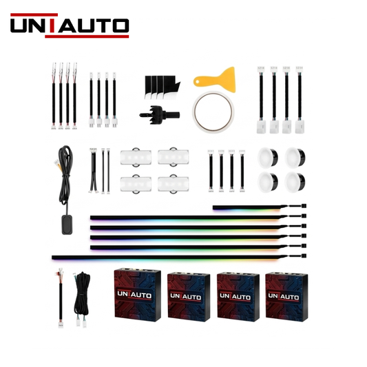 Uniauto Magic Colour Smart Universal Ambient Light – Multi-Color RGB Interior Lighting Kit for All Cars