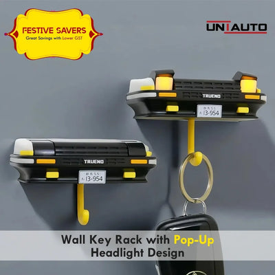 Wall-Mounted Key Rack with Glowing Pop-Up Headlights – Functional and Decorative Automotive Accessory for Car Enthusiasts and Collectors