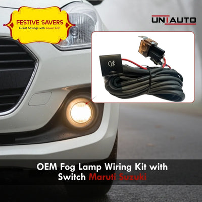 OEM Type Plug n Play Suzuki Fog Lamp wiring with OEM Switch for All Maruti Suzuki Cars