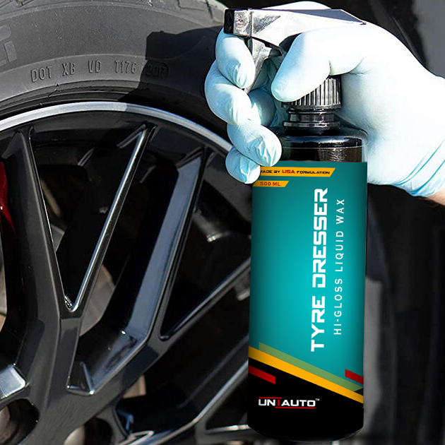 Uniauto Tyre Dresser Hi Gloss Liquid Wax – Premium Car Tyre & Exterior Shine Restorer for Long-Lasting Protection and High Gloss Finish