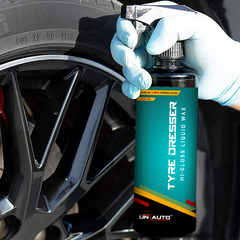 Uniauto Tyre Dresser Hi Gloss Liquid Wax – Premium Car Tyre & Exterior Shine Restorer for Long-Lasting Protection and High Gloss Finish