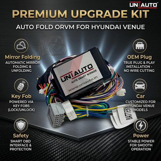 Auto Fold ORVM or Mirror Upgrade kit for Hyundai Venue | Install Auto fold ORVM into Base and mid models