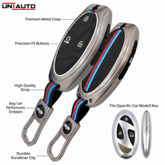 Metal Key Cover for Hyundai Venue 2025 onwards - 4 Button Smart Key (Black) | Zinc Alloy