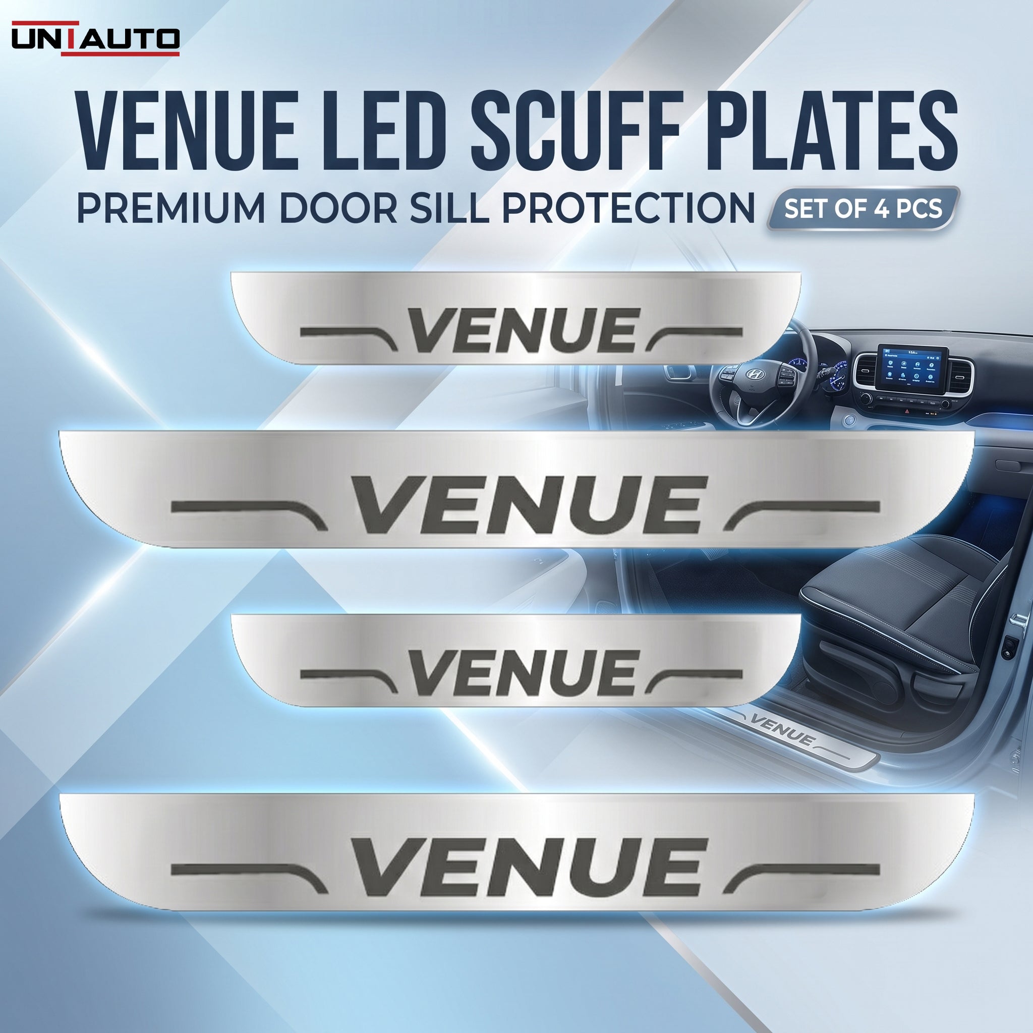 LED Footstep or Scuff Plate for All Hyundai Cars