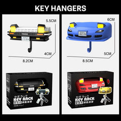 Wall-Mounted Key Rack with Glowing Pop-Up Headlights – Functional and Decorative Automotive Accessory for Car Enthusiasts and Collectors