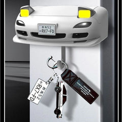 Mazda RX-7 FD Inspired LED Wall Key Holder – Car Face Hook Organizer with Pop-Up Headlights – Unique Key Hanger for Garage, Home, Office – Red Car Accessory Gift for Car Enthusiasts