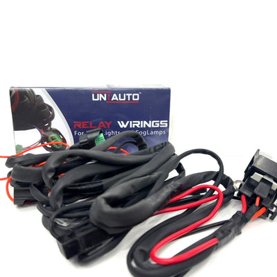 Uniauto Fog Lamp or Headlight Wiring Kit with Relay | Direct Fit Fog Light or Headlight Wiring Harness | Plug-and-Play for Simple Installation