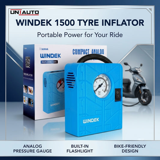 Windek 1500 Portable Digital Tyre Inflator with Flashlight specially for Bikes