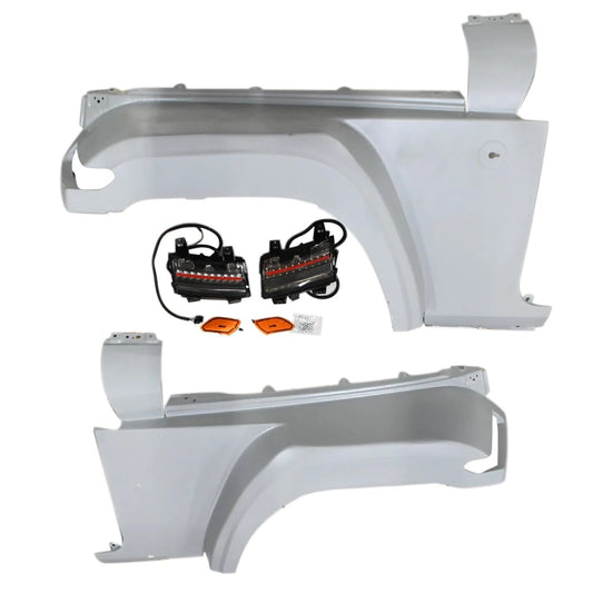 Wrangler-Style Metal Fenders with Led Indicators for Mahindra Thar 2020 onwards | Bolt on Design, No need of Fabrication.
