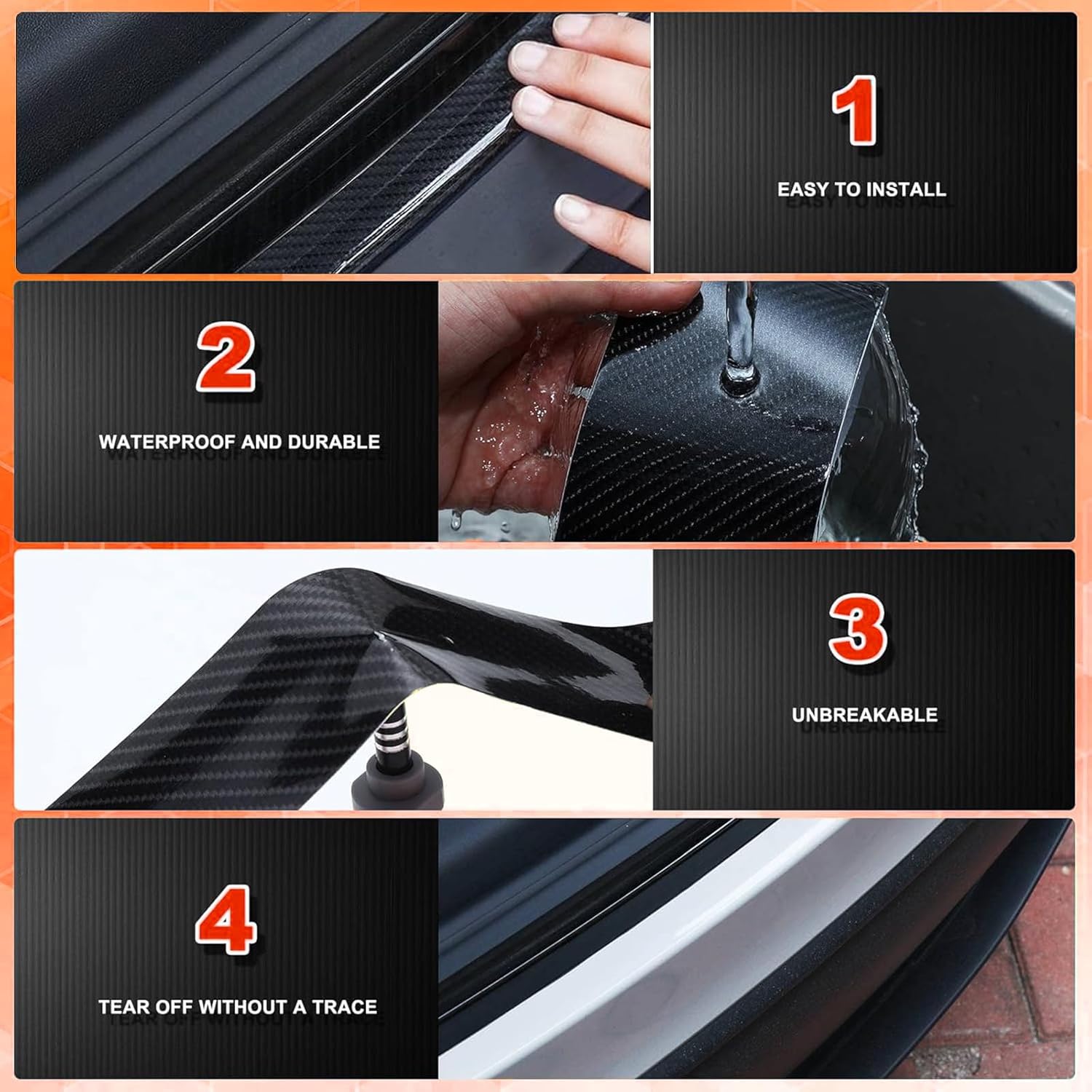 Carbon fiber Tape 5 cm X 5 m for Car Universal Interior and Exterior Purpose