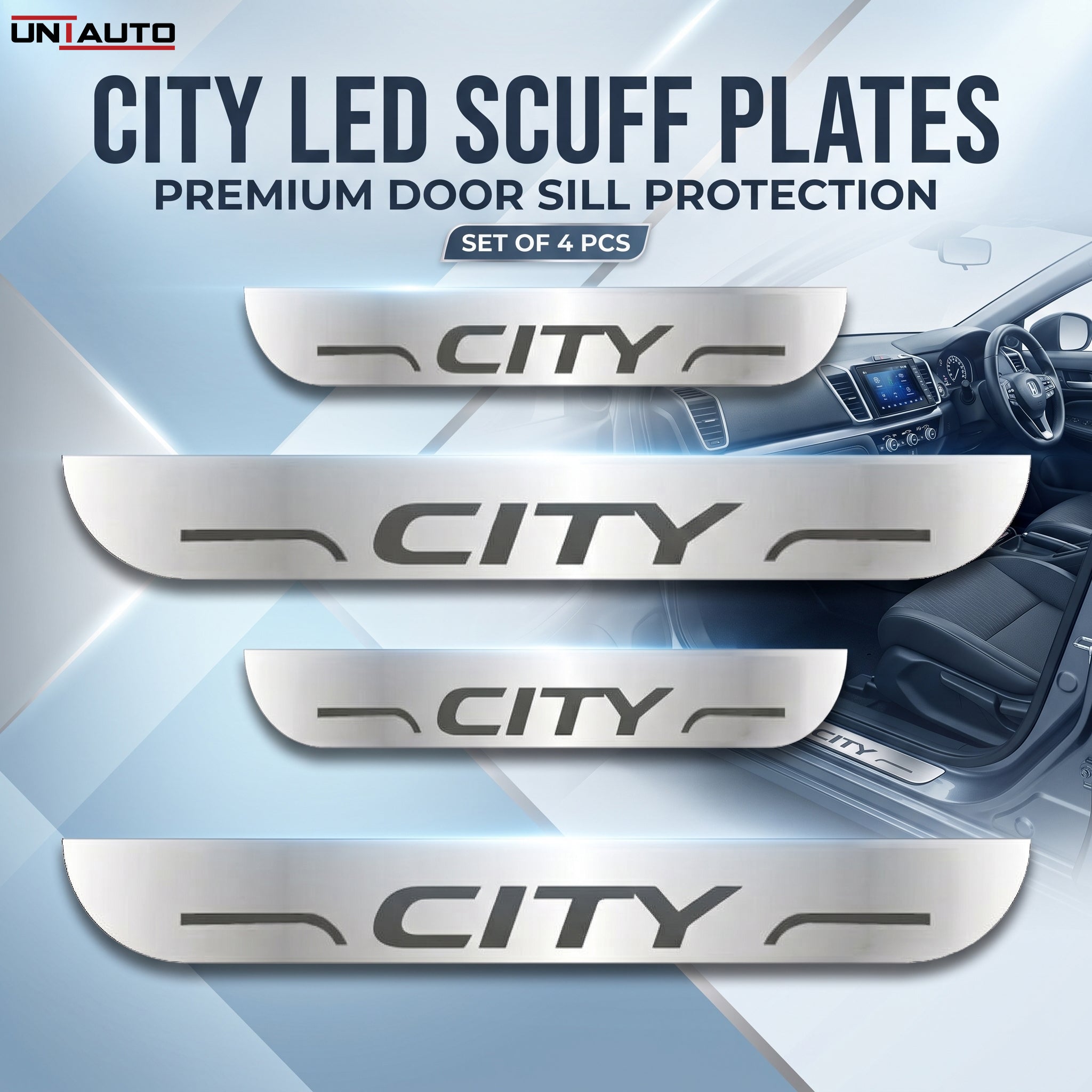 LED Footstep or Scuff Plate for All Honda Cars