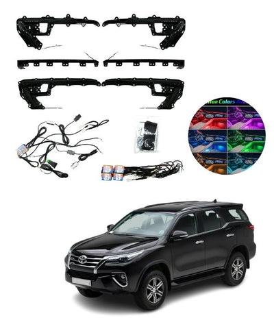 Uniauto Cardi Ambient Smart LED Kit for Interior Car Lighting, Atmosphere Lamp K4 Plus 7th Gen, 18-in-1 Ambient Lighting Solution specialised for Toyota Fortuner with App control