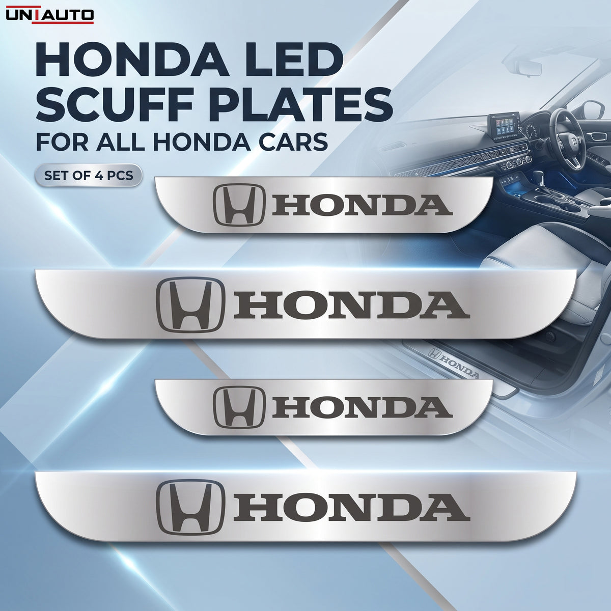 LED Footstep or Scuff Plate for All Honda Cars