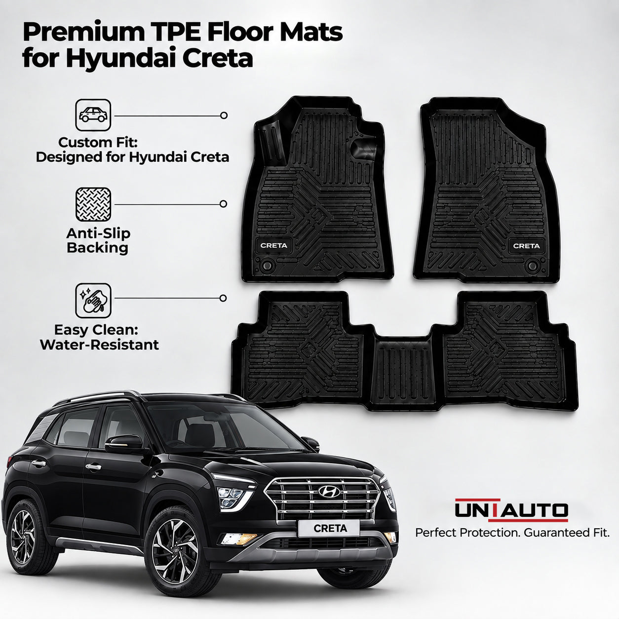 GFX Style Uniauto Tru Fit mats for Hyundai Creta 2020 onward
