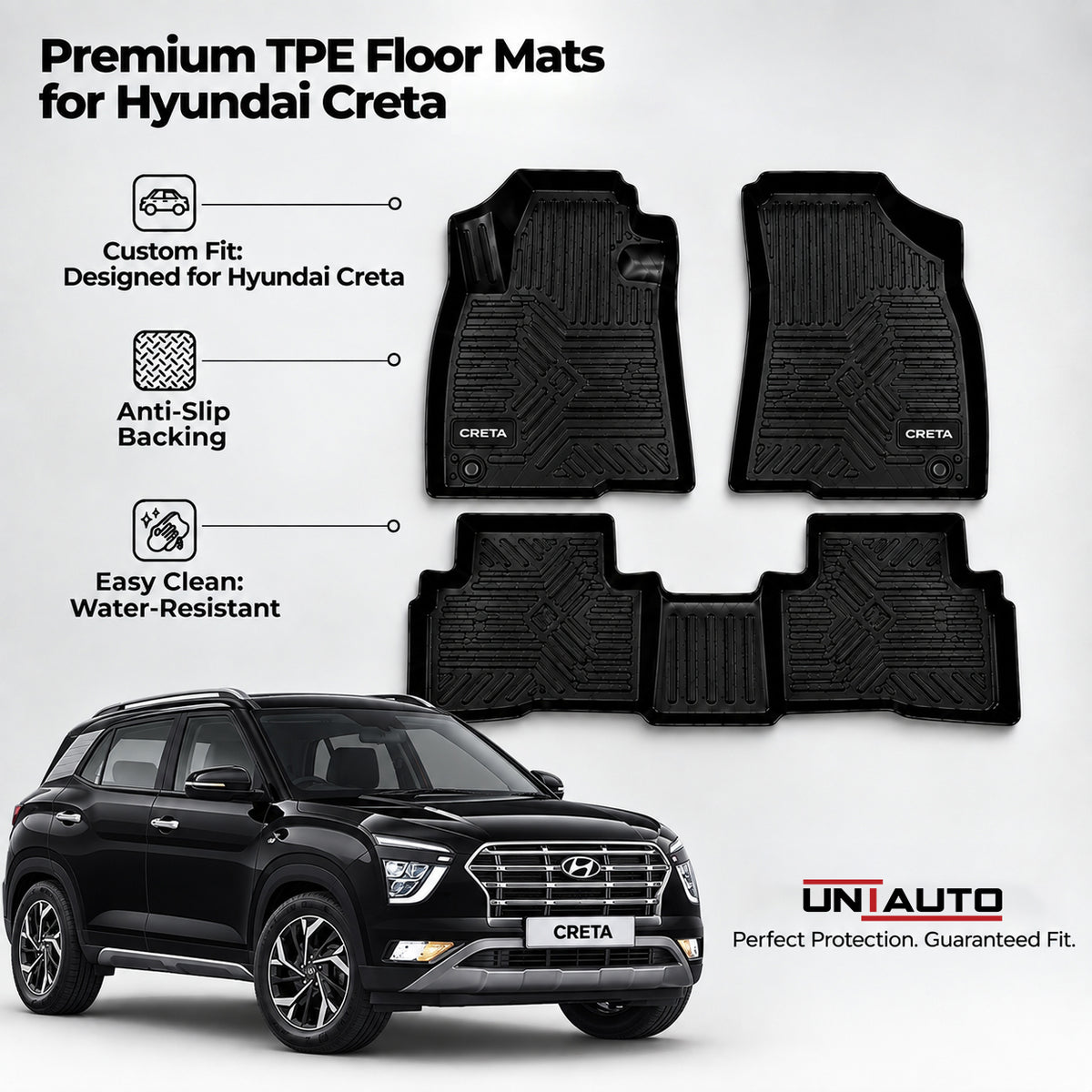 GFX Style Uniauto Tru Fit mats for Hyundai Creta 2020 onward