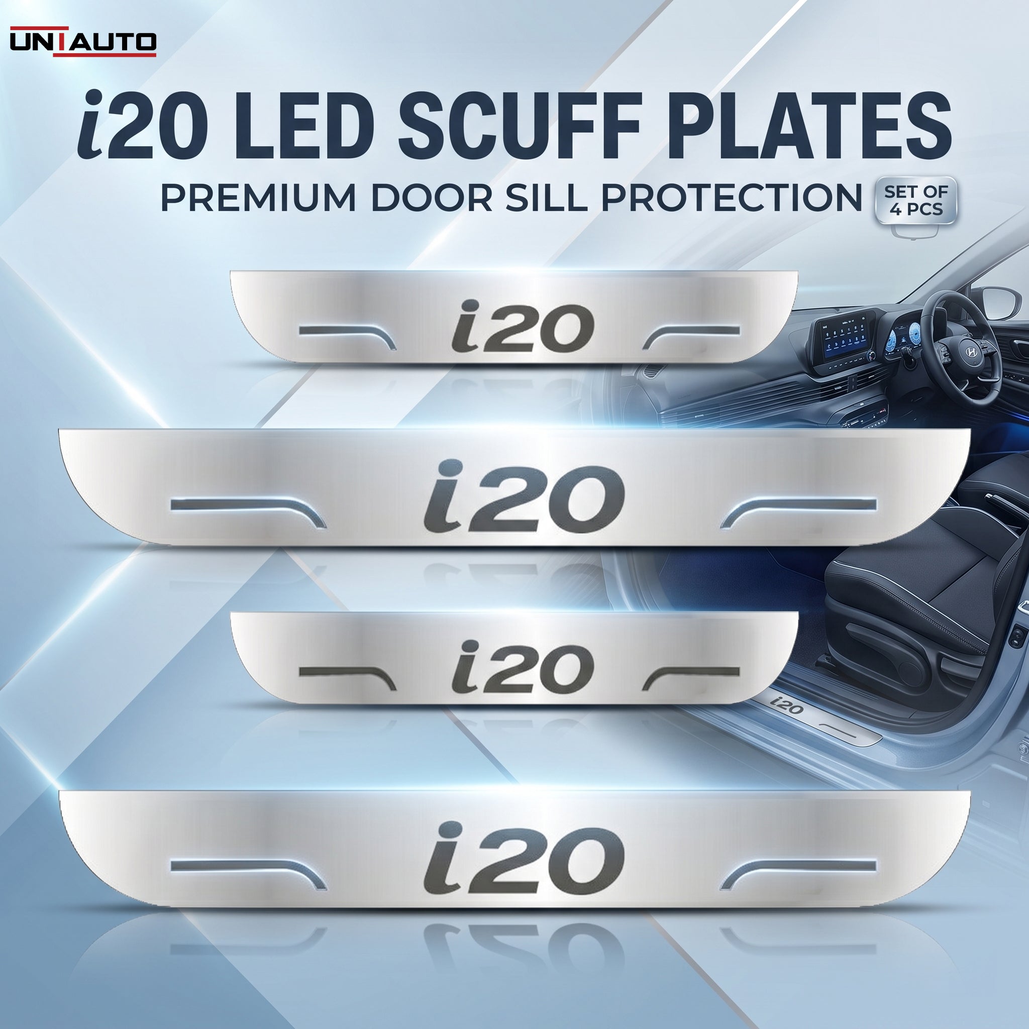 LED Footstep or Scuff Plate for All Hyundai Cars