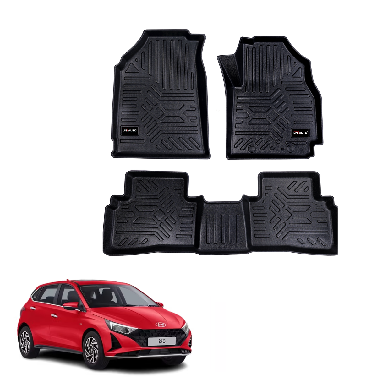 GFX Style Uniauto Tru Fit mats for Hyundai i20 2020 onwards