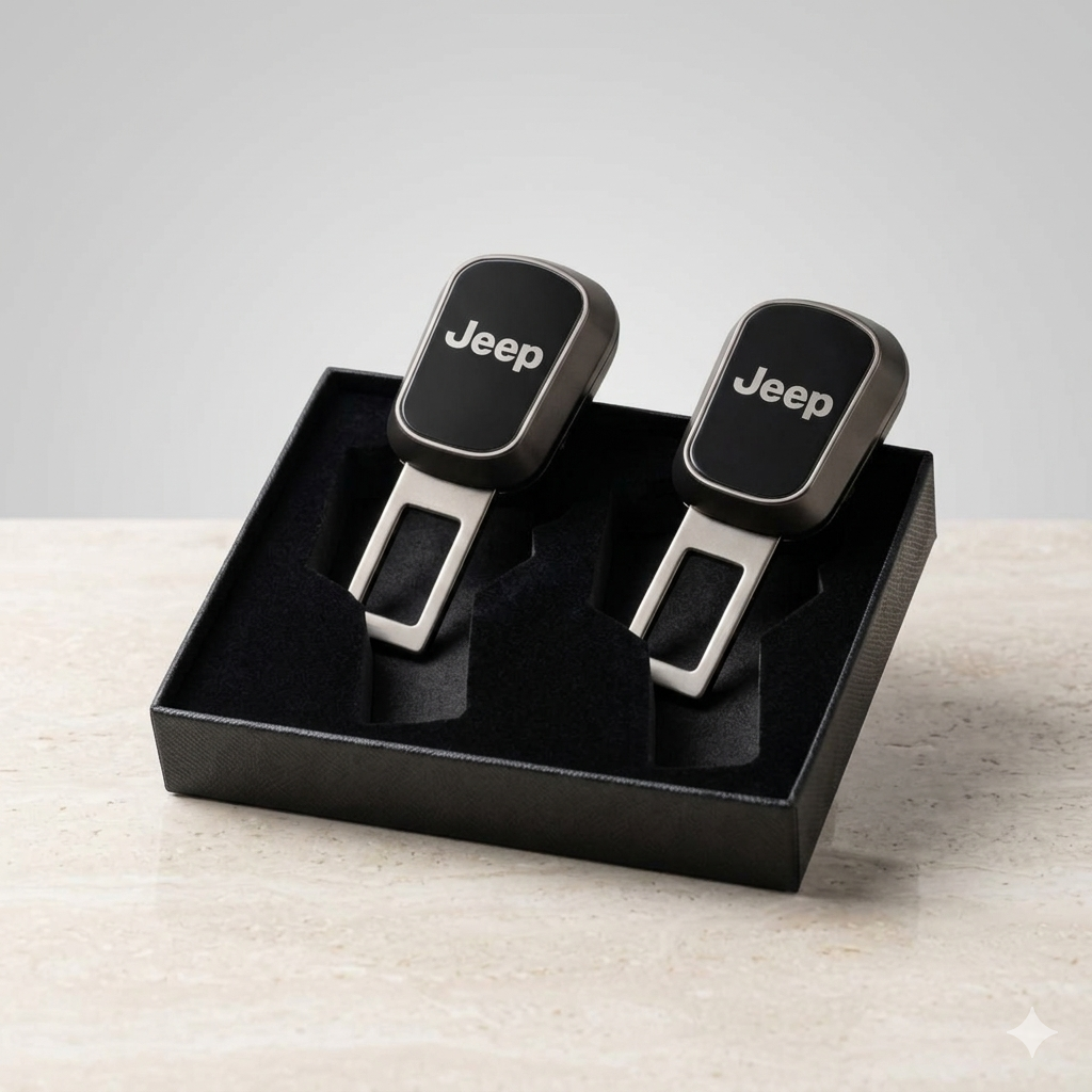 Uniauto 2 in 1 Premium Alarm Stopper and Belt Holder| Black | Seat Belt Buckle