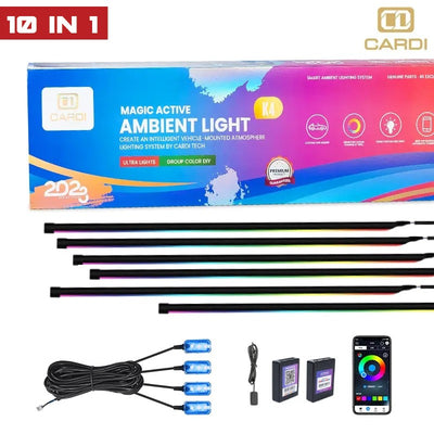 It's Mine by Cardi K4 Ambient Smart LED Ambient Light Strip Kit for Interior Car Lighting, with App control