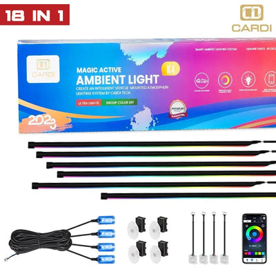 It's Mine by Cardi K4 Ambient Smart LED Ambient Light Strip Kit for Interior Car Lighting, with App control