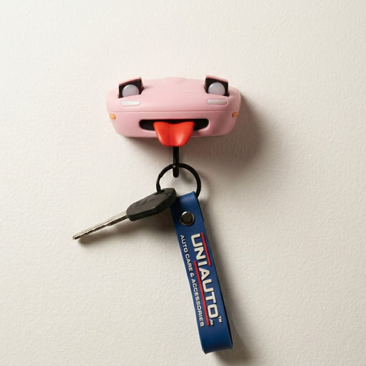 Mazda Miata Inspired Car Face LED Key Holder Wall Hook – Pop-Up Headlight Design with Tongue Hanger – Fun Home, Garage & Entryway Organizer