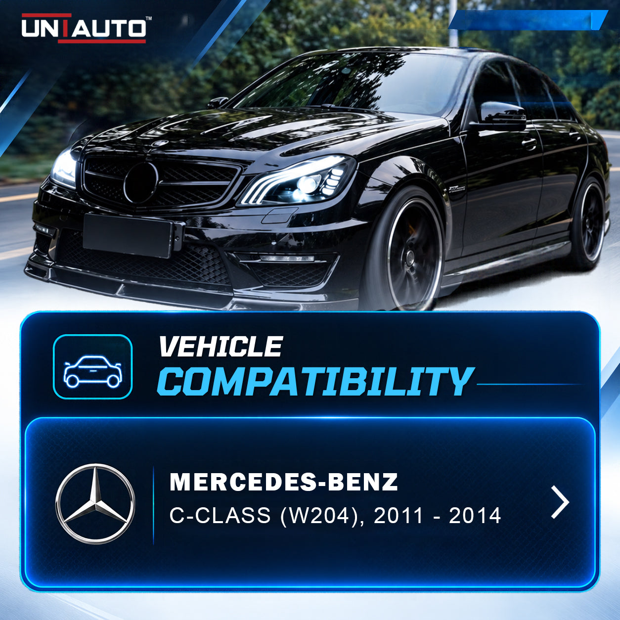 Mercedes C-Class W204 S-Class Style LED Headlights | UNIAUTO | Dynamic Turn Indicators I Expecting Delivery 20-25 days.