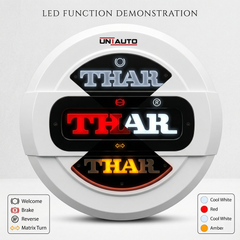 Uniauto LED Stepney Cover for Mahindra Thar | Premium Rear Wheel Cover with illuminated LOGO