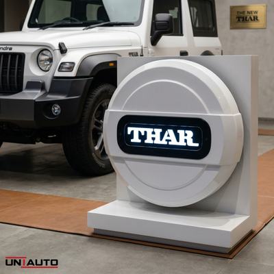 Uniauto LED Stepney Cover for Mahindra Thar | 5 Function LED (Brake, Indicator, Reverse, Parking, Welcome Light) | Premium Rear Wheel Cover