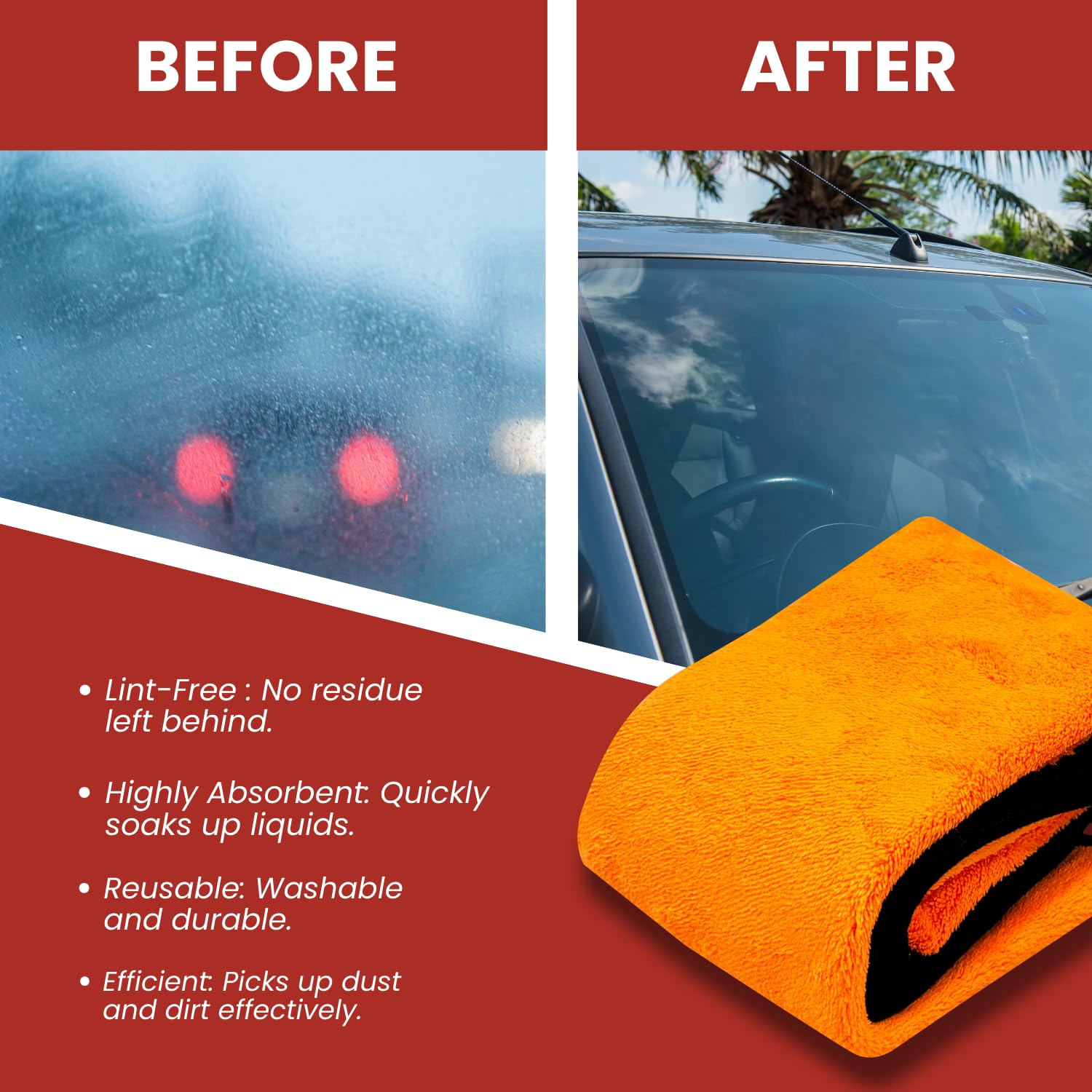 Uniauto Ultra Plush 800 GSM Super Absorbent Microfiber Towel (40x60cm) – Premium Soft & Quick-Dry