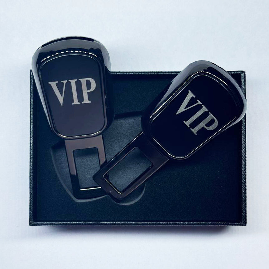 Uniauto 2 in 1 Premium Alarm Stopper and Belt Holder| Black | Seat Belt Buckle