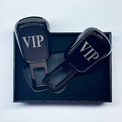 Uniauto 2 in 1 Premium Alarm Stopper and Belt Holder| Black | Seat Belt Buckle