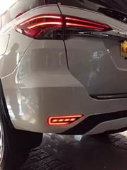 Uniauto Matrix Style LED Reflector for Toyota Fortuner | Rear Bumper Reflector LED Lights - Set of 2 Pieces