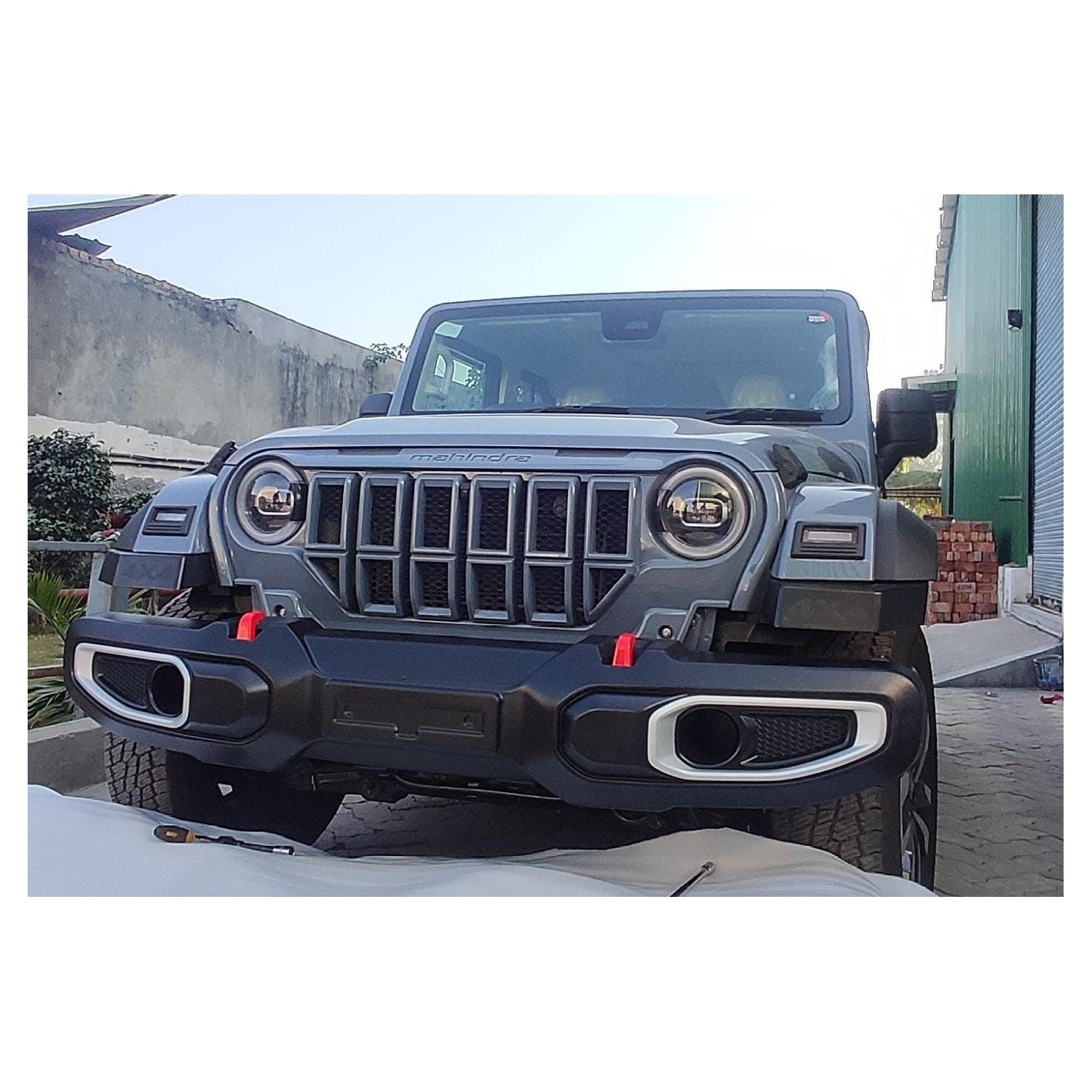 ABS Wrangler-Style Bumper for Mahindra Thar ROXX | Airbag & Sensor Compatible | Winch-Ready Design