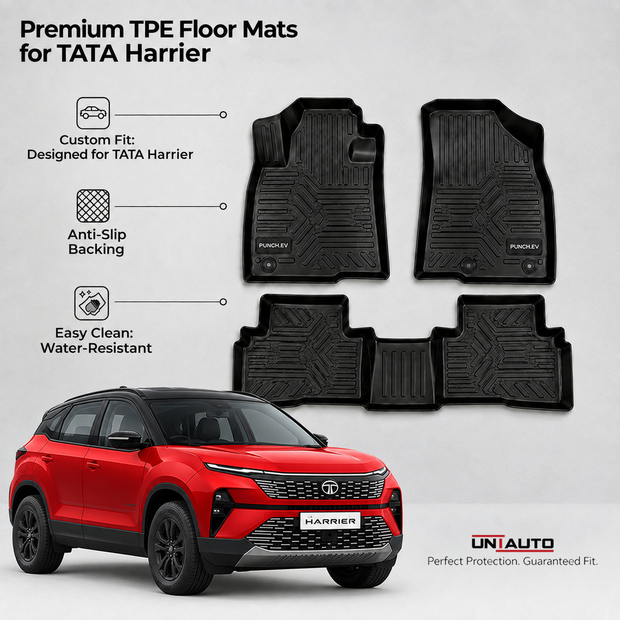 فرشات أرضية GFX Style Uniauto Tru Fit لسيارة تاتا هاريير
