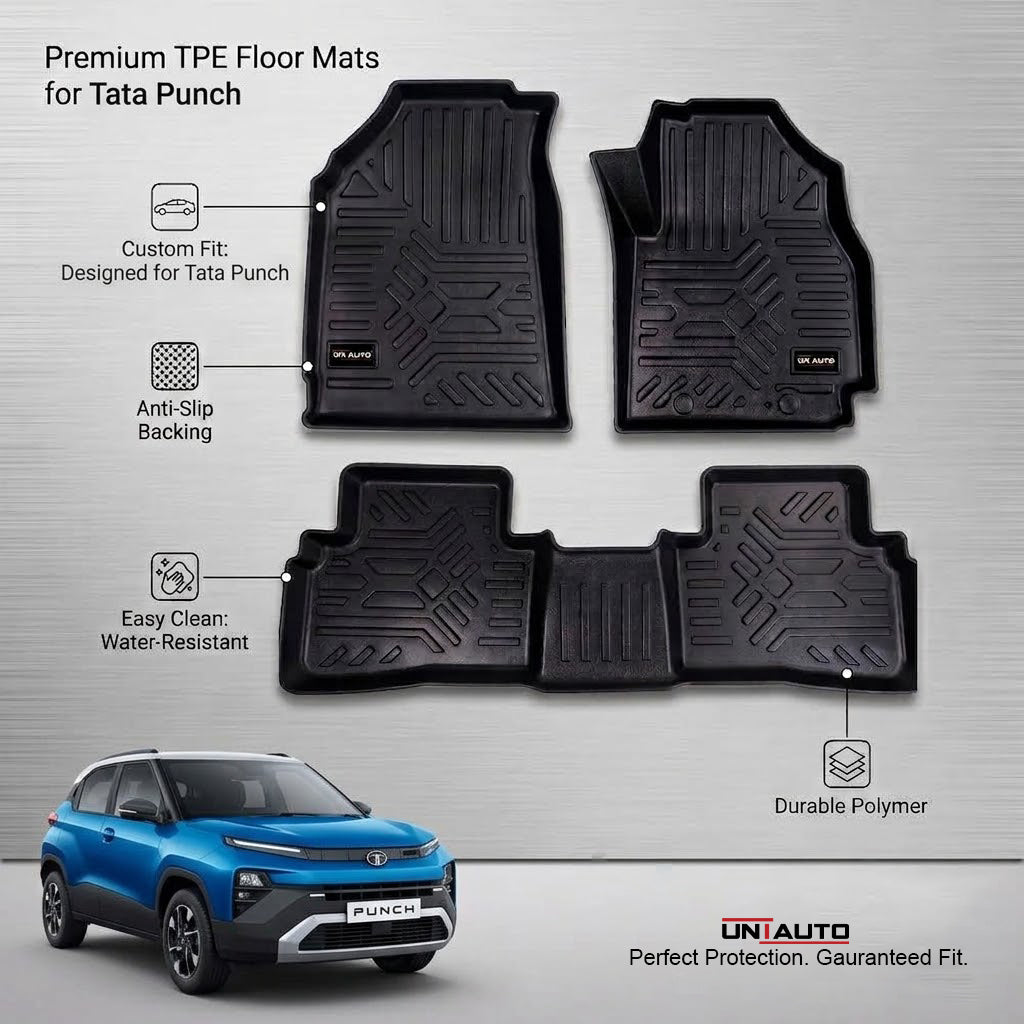 سجادات GFX Style Uniauto Tru Fit لسيارة تاتا بانش (TATA Punch) فيس ليفت من موديل 2026 فما فوق