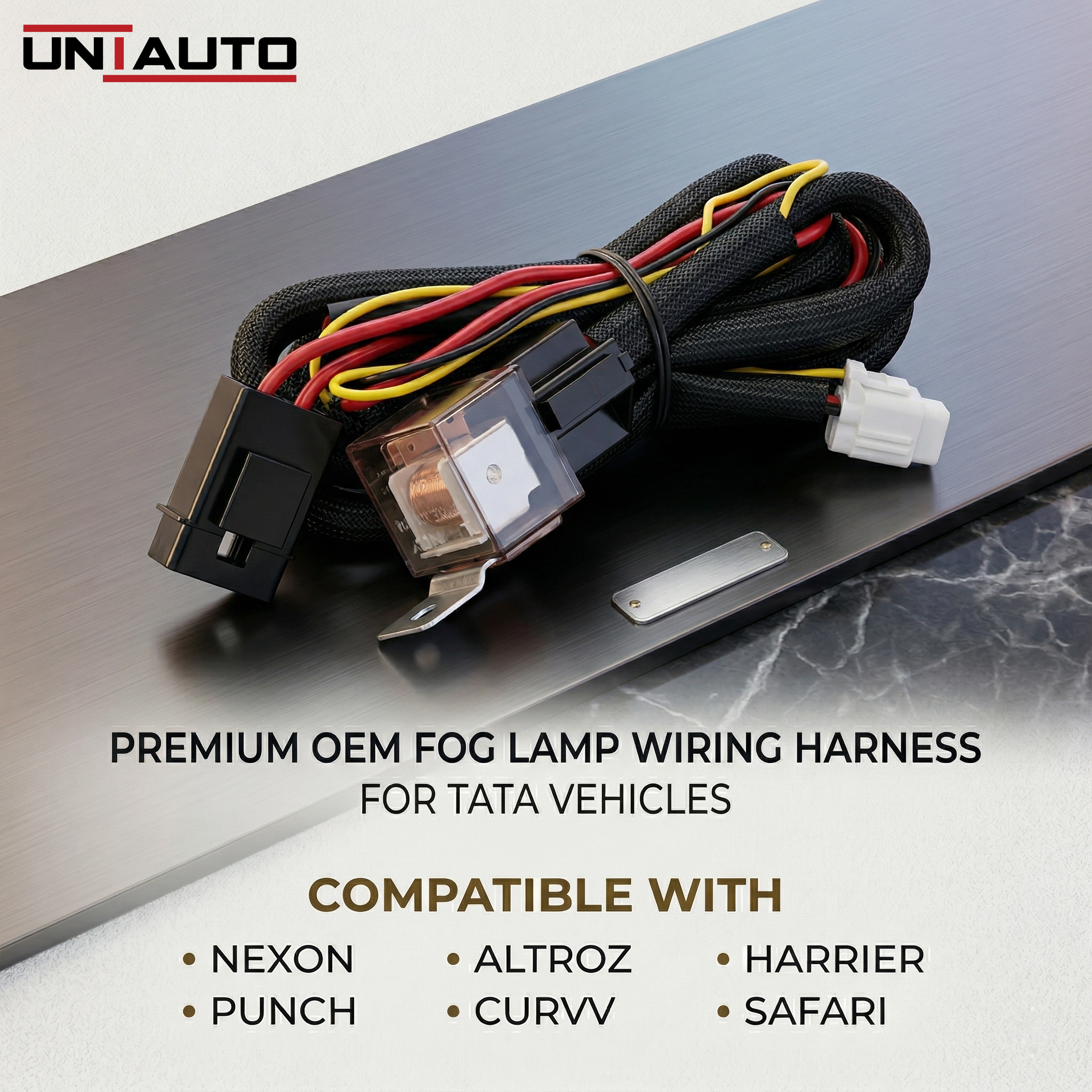 TATA Plug and Play Fog Light Wiring - ONLY For OEM Fog Lamps | for TATA Nexon, Nexon EV, Punch, Punch EV, Harrier, Safari, Curvv & Curvv EV