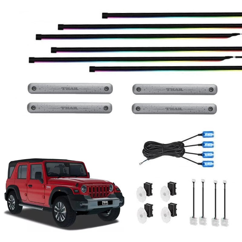 Uniauto ItsMine by Cardi K4 Plus 7th Gen, 22-in-1 and 26-in-1 Specialized for Mahindra Thar Roxx | Ambient Smart LED Light Strip Kit for Interior Car Lighting