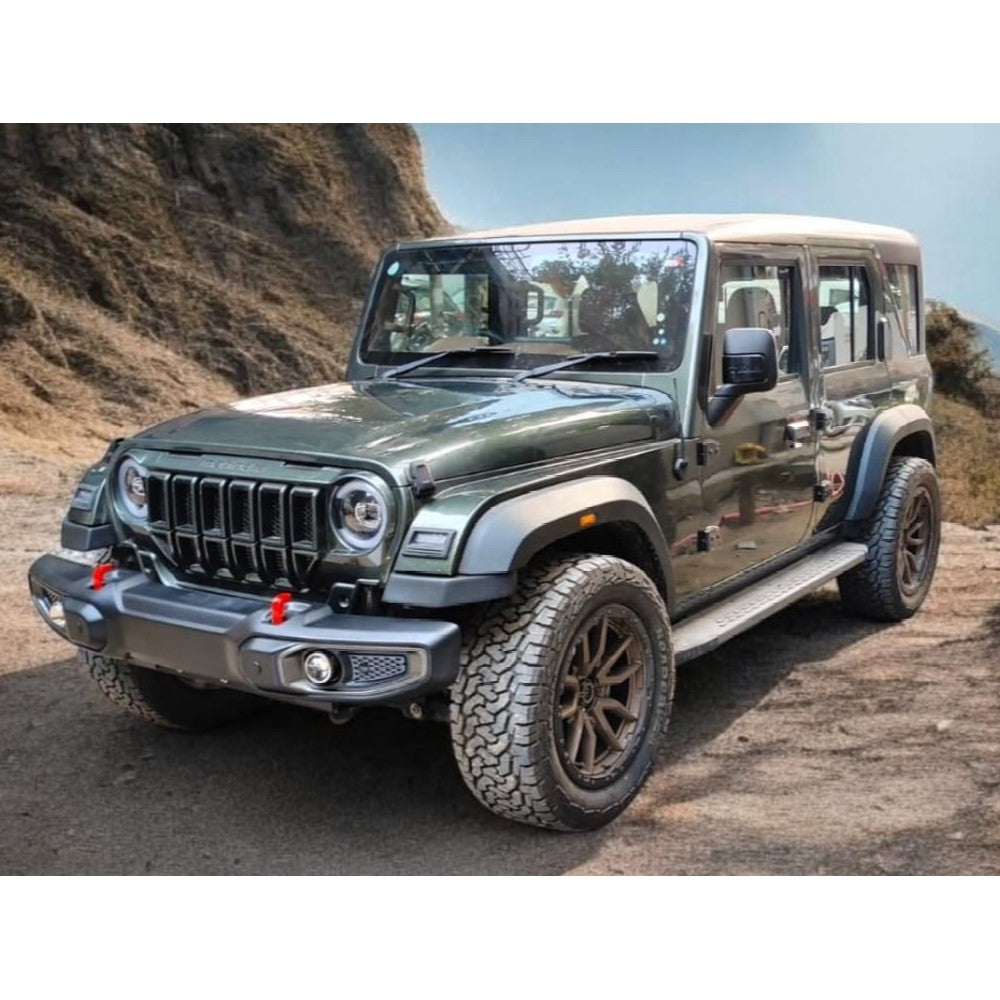ABS Wrangler-Style Bumper for Mahindra Thar ROXX | Airbag & Sensor Com ...