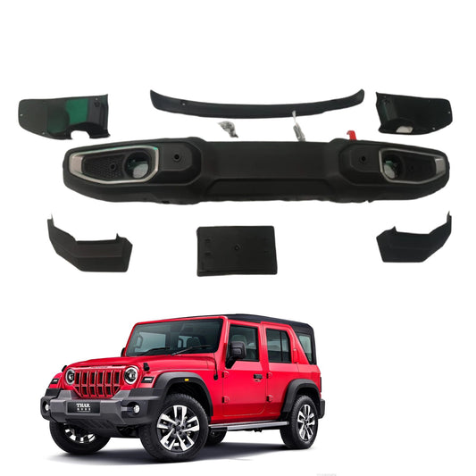 ABS Wrangler-Style Bumper for Mahindra Thar ROXX | Airbag & Sensor Compatible | Winch-Ready Design